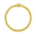 10K Yellow Gold Classic Miami Cuban Solid Bracelet (7.10 mm), view 2