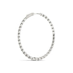 Oval Shape Two Sided Diamond Hoop Earrings in 14K White Gold (2 cttw), view 2