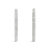 Oval Shape Two Sided Diamond Hoop Earrings in 14k White Gold (2 cttw)