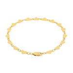 14K Yellow Gold 7 inch Mirrored Heart Chain Bracelet (5.00 mm), view 3