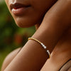 14K Two Tone Polish Diamond Pallina Open Beaded Cuff Bangle (3.00 mm), view 3