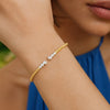 14K Two Tone Polish Diamond Pallina Open Beaded Cuff Bangle (3.00 mm), view 4