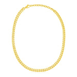14K Yellow Gold Cuban Chain Choker Necklace