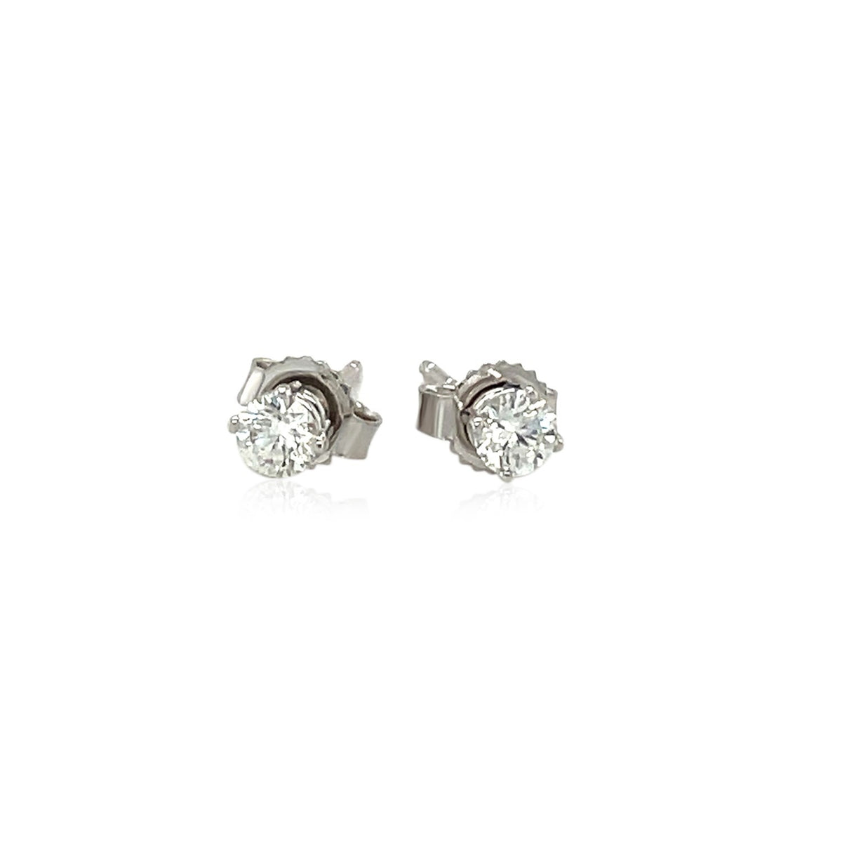 14K White Gold Diamond Four Prong Stud Earrings (1/4 cttw), view 2