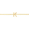 14K Yellow Gold Mini Initial K Bracelet, view 3