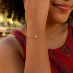 14K Yellow Gold Mini Initial K Bracelet, view 4