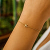 14K Yellow Gold Mini Initial K Bracelet, view 7