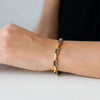 14K Yellow Gold Turquoise Paperclip Gem Link Bracelet (7.00 mm), view 6