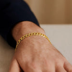 10K Yellow Gold Curb Bracelet (5.70 mm), view 3