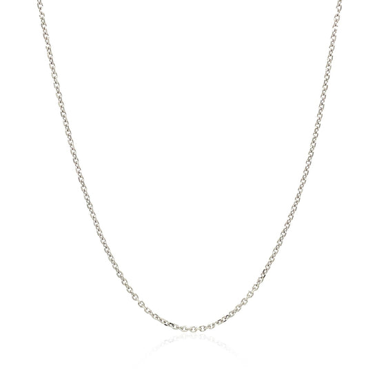 10k White Gold Cable Chain (1.10 mm)