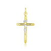 14k Two Tone Gold Cross Pendant