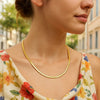 14K Yellow Gold And Silver Reversible Omega Chain Necklace (4.00 mm), view 3