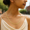 14K Yellow Gold And Silver Reversible Omega Chain Necklace (4.00 mm), view 4