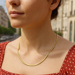 14K Yellow Gold And Silver Reversible Omega Chain Necklace (4.00 mm), view 5