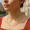 14K Yellow Gold And Silver Reversible Omega Chain Necklace (4.00 mm), view 5