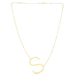 14K Yellow Gold Yours Truly Large Initial S Necklace, view 2