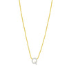 14K Yellow Gold Mini Diamond Q Initial Pendant Necklace
