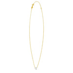 14K Yellow Gold Mini Diamond Q Initial Pendant Necklace, view 2