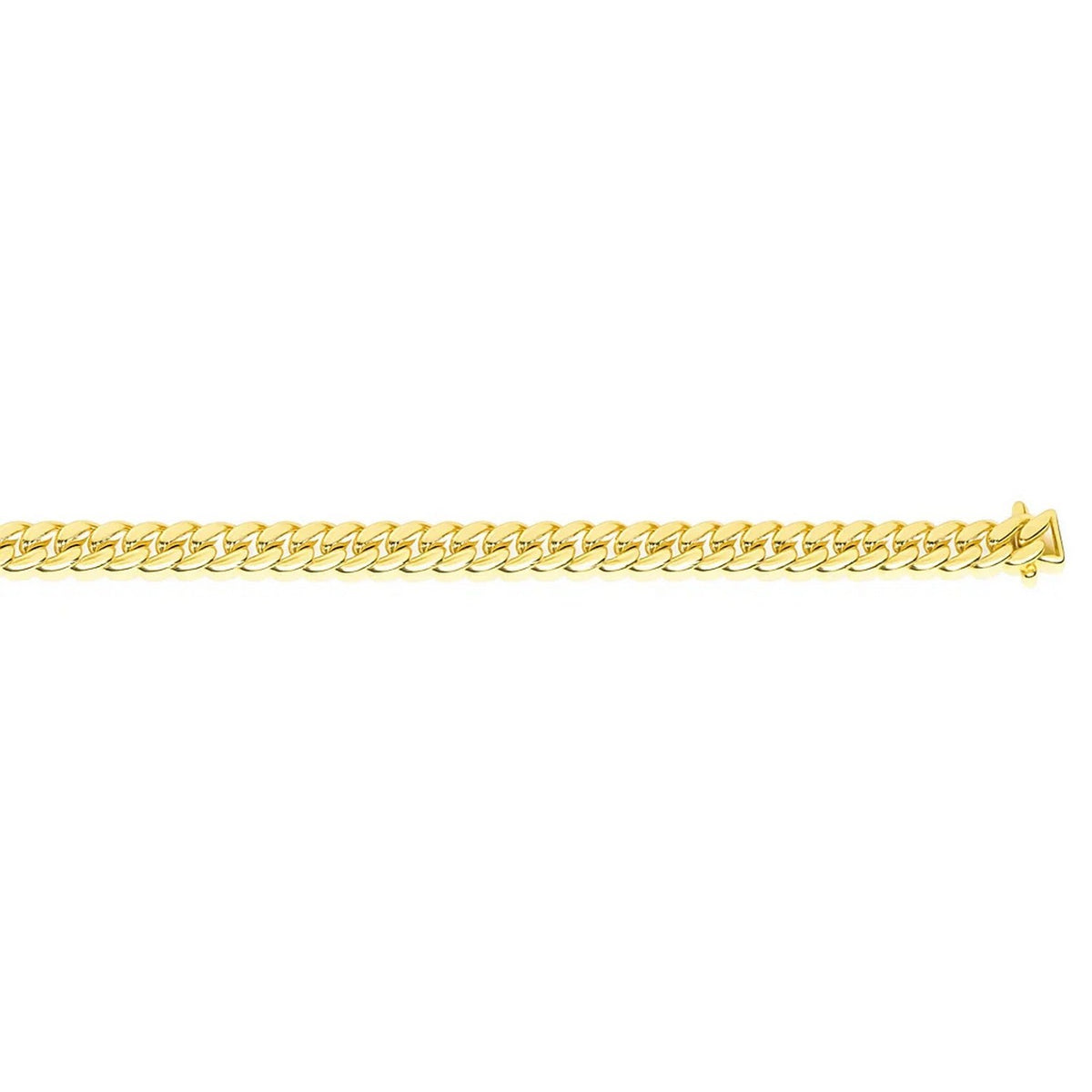 10K Yellow Gold Classic Miami Cuban Solid Bracelet (6.10 mm), view 2