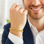 10K Yellow Gold Classic Miami Cuban Solid Bracelet (6.10 mm), view 4