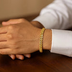 10K Yellow Gold Classic Miami Cuban Solid Bracelet (6.10 mm), view 6