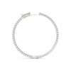 14k White Gold Slim Two Sided Diamond Hoop Earrings (1 1/2 cttw)
