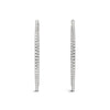 14k White Gold Slim Two Sided Diamond Hoop Earrings (1 1/2 cttw)