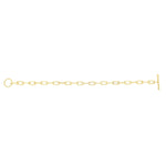 14K Yellow Gold Paperclip Toggle Link Necklace, view 2