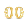 14k Yellow Gold Curb Huggie Hoop