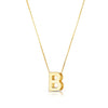 14K Yellow Gold Yours Truly Block Letter Initial B Necklace