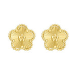 14K Yellow Gold Textured Daisy Earrings, view 2