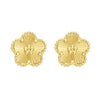 14K Yellow Gold Textured Daisy Earrings, view 2