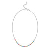 Sterling Silver Rhodium Plated Rainbow CZ Necklace