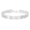 Sterling Silver Rhodium Plated Railroad Chain ID Bracelet, view 3