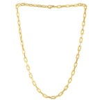Oval Domed Paperclip Necklace in 14K Yellow Gold (5.30 mm), view 2