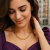 Oval Domed Paperclip Necklace in 14K Yellow Gold (5.30 mm), view 3