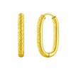 Endless Engraved Paperclip Hoop Earrings in 14K Yellow Gold