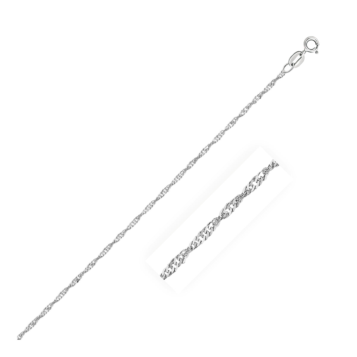 14k White Gold Singapore Chain (1.30 mm) (Style 48171), view 5