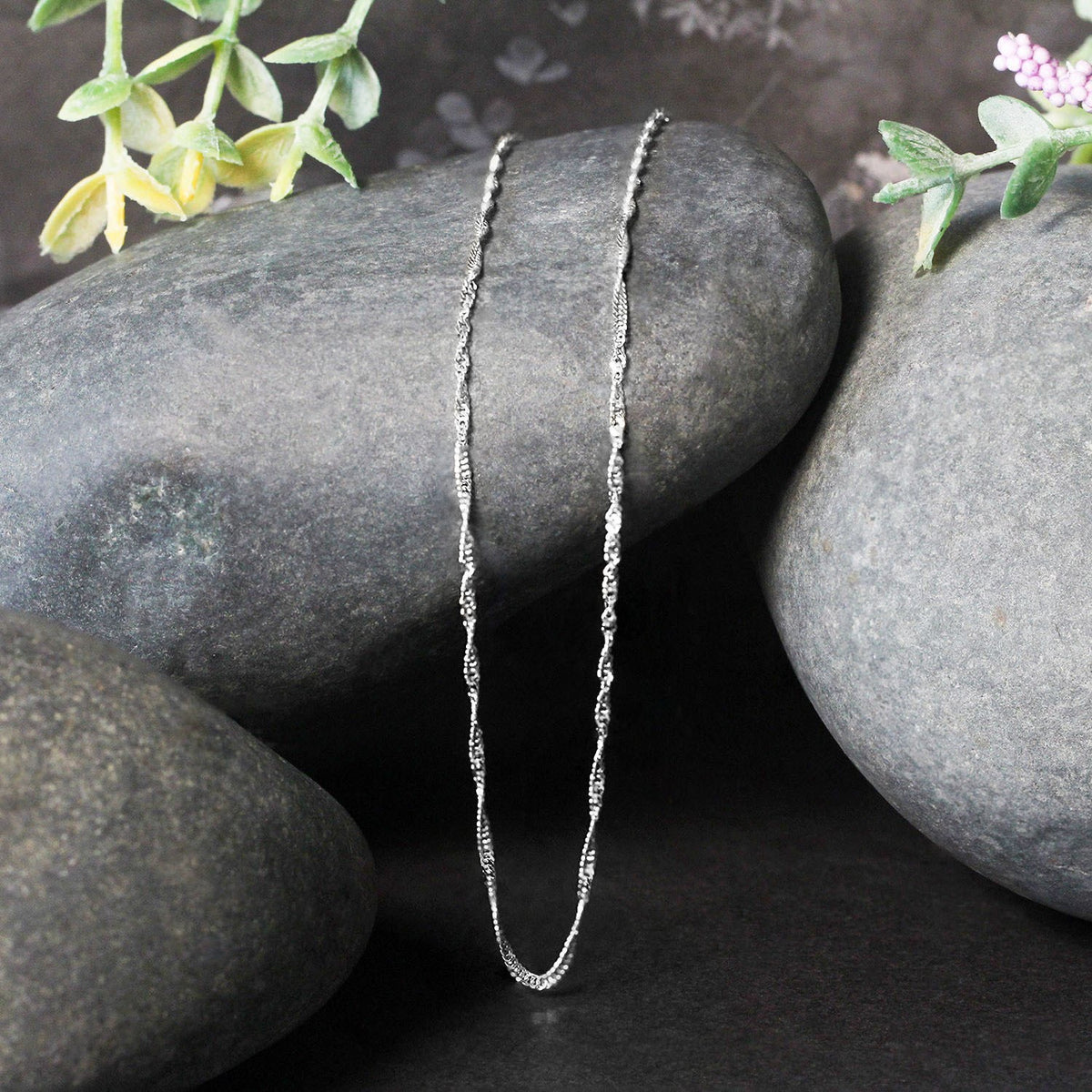 14k White Gold Singapore Chain (1.30 mm) (Style 48171), view 15
