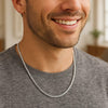 Sterling Silver Rhodium Plated Wheat Chain (3.20 mm), view 2