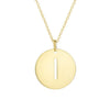14K Yellow Gold Disc Initial I Pendant
