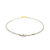 14k Yellow Gold and Sterling Silver Anklet with a Single Open Heart Station