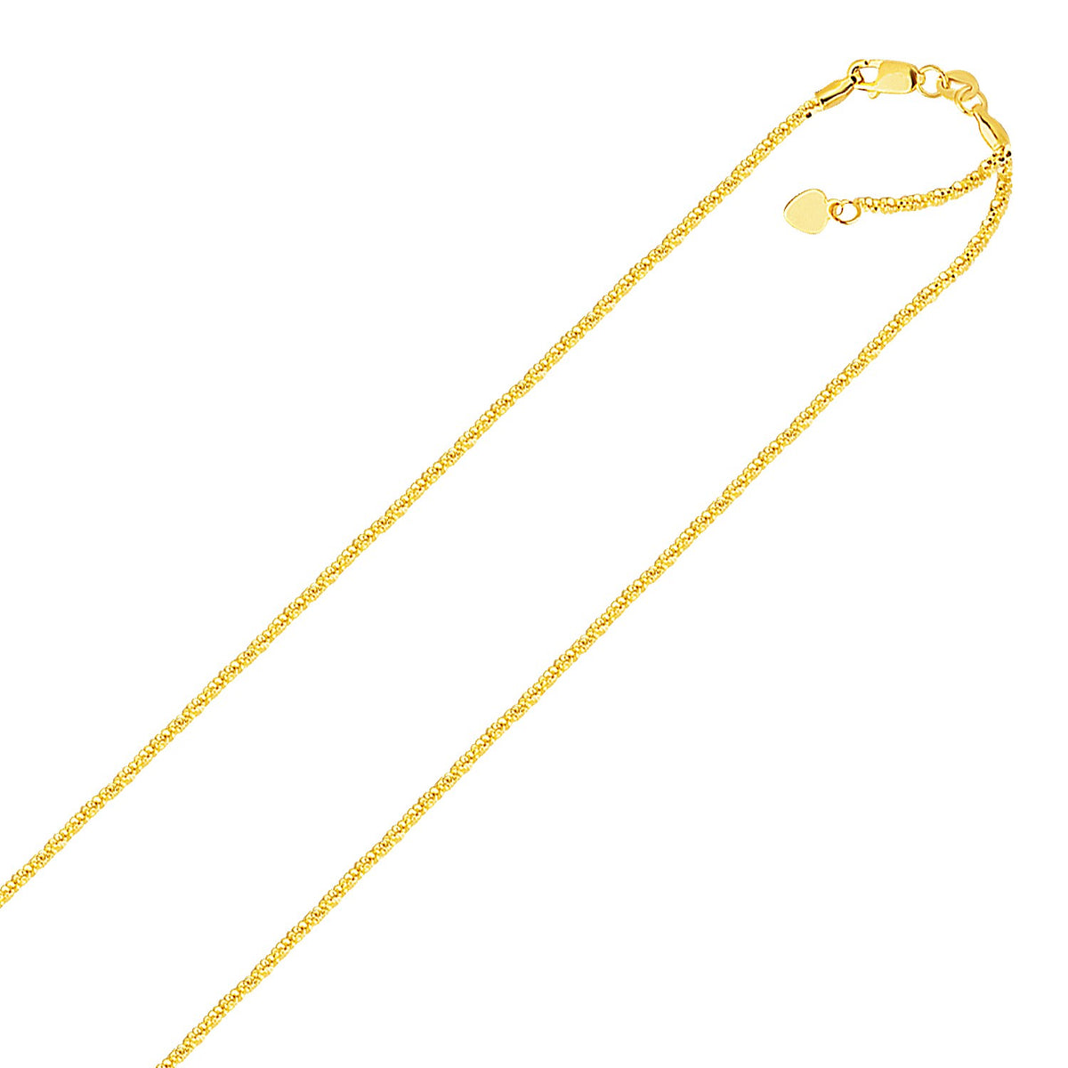 10k Yellow Gold Adjustable Sparkle Chain (1.20 mm), view 2