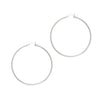 Rhodium Plated Hoop Earrings in Sterling Silver (2x50mm)