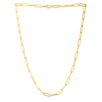 Long Domed Paperclip Necklace in 14K Yellow Gold (4.80 mm), view 2
