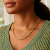 Long Domed Paperclip Necklace in 14K Yellow Gold (4.80 mm), view 4