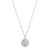 Sterling Silver Rhodium Plated Starfish Medallion Necklace