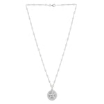 Sterling Silver Rhodium Plated Starfish Medallion Necklace, view 2
