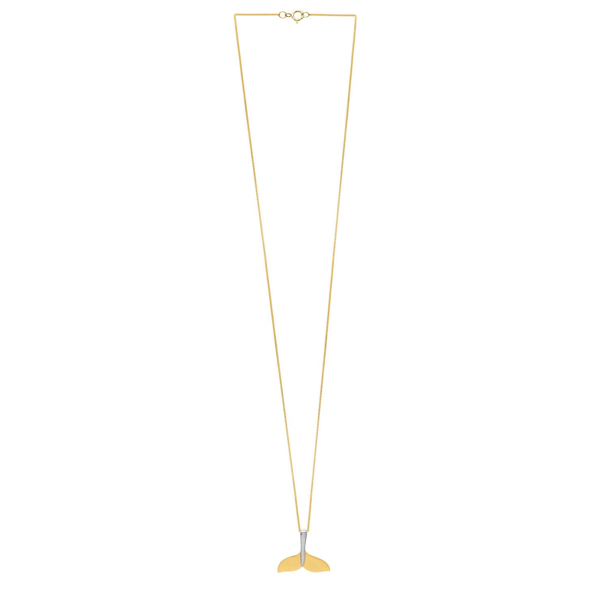 Whale Tail Necklace in 10K Yellow Gold, view 2