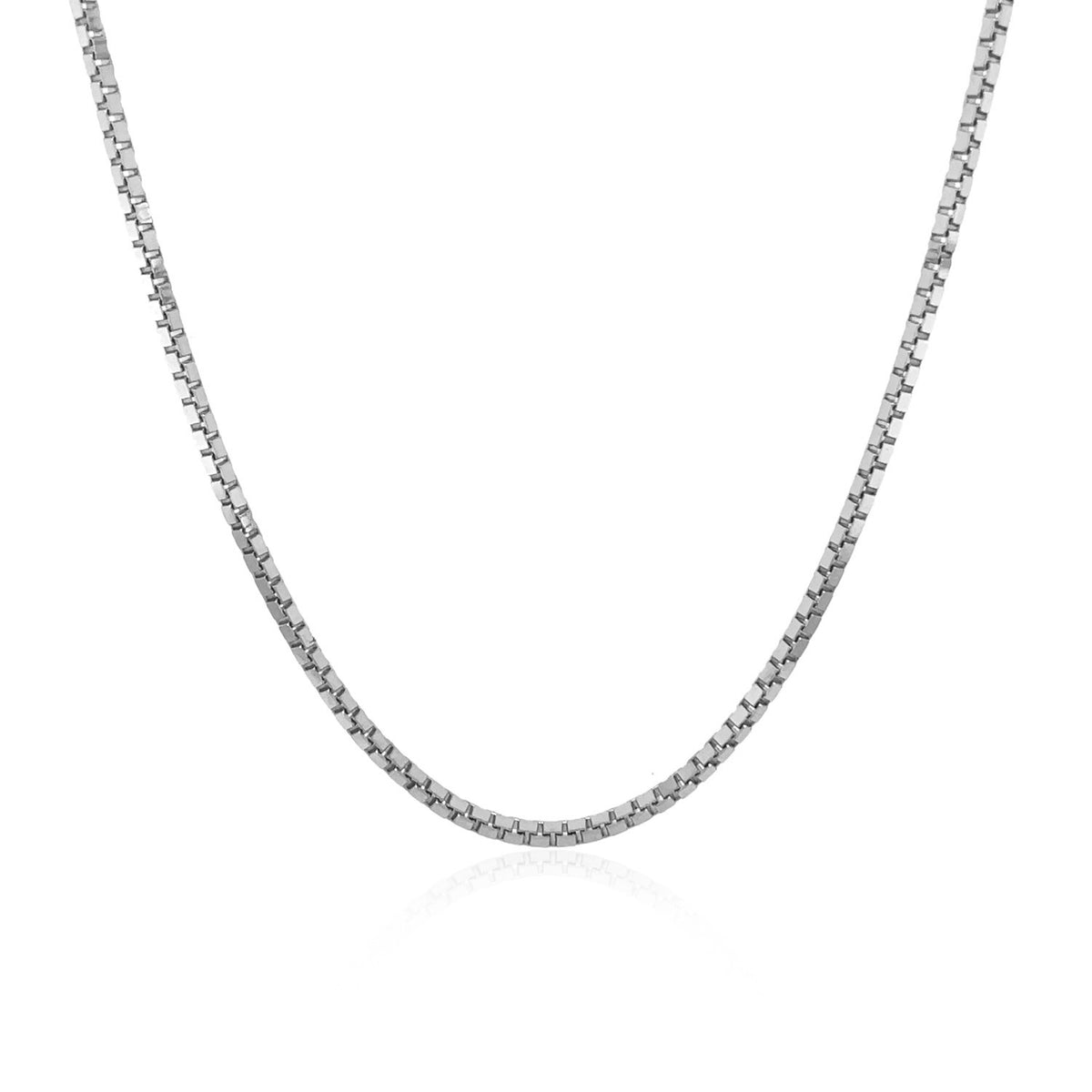 14k White Gold Classic Box Chain (1.4 mm), view 13